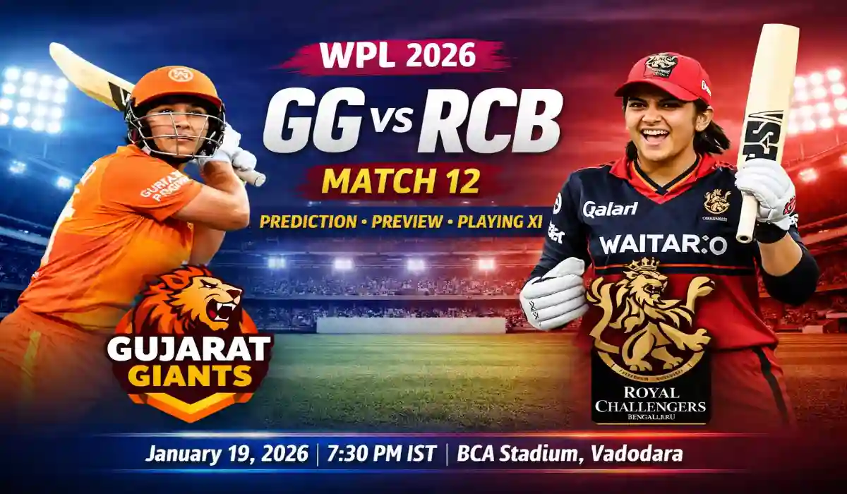 gg vs rcb match prediction, gg vs rcb wpl 2026, wpl 2026 match 12, gujarat giants women vs royal challengers bengaluru women, gg vs rcb playing xi, gg vs rcb pitch report, gg vs rcb weather report, wpl 2026 live streaming, gg vs rcb head to head, wpl today match prediction, gujarat giants women match prediction, royal challengers bengaluru women prediction, wpl match preview, gg vs rcb toss update, bca stadium kotambi pitch report, wpl 2026 schedule, gg vs rcb probable xi, women premier league 2026
