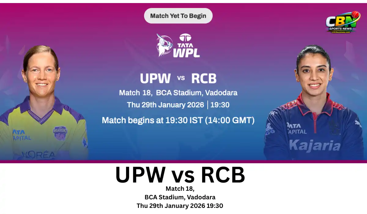 up warriorz vs rcb, upw vs rcb wpl, wpl 2026 match 18, upw vs rcb playing xi, where to watch wpl, women's premier league