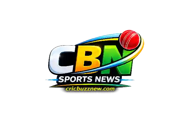 CBN Sports News logo with cricket ball and swoosh design, featuring cricbuzznew.com branding