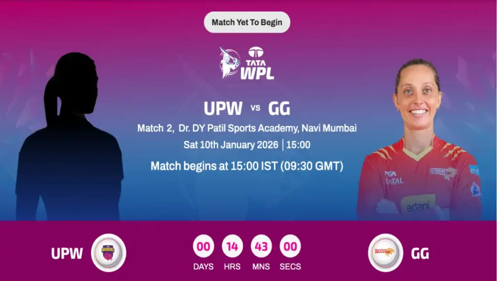 UP Warriorz vs Gujarat Giants UPW vs GG