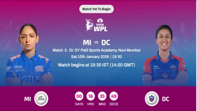 MI vs DC,MI vs DC WPL 2026, Mumbai Indians Women vs Delhi Capitals Women, WPL Match 3 Preview, MI vs DC date time venue, WPL live streaming, MI Women Squad, DC Women Squad